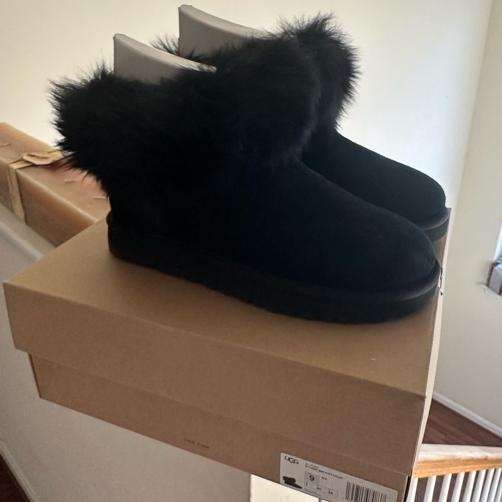 New Ugg Mini Fluff Collar boots